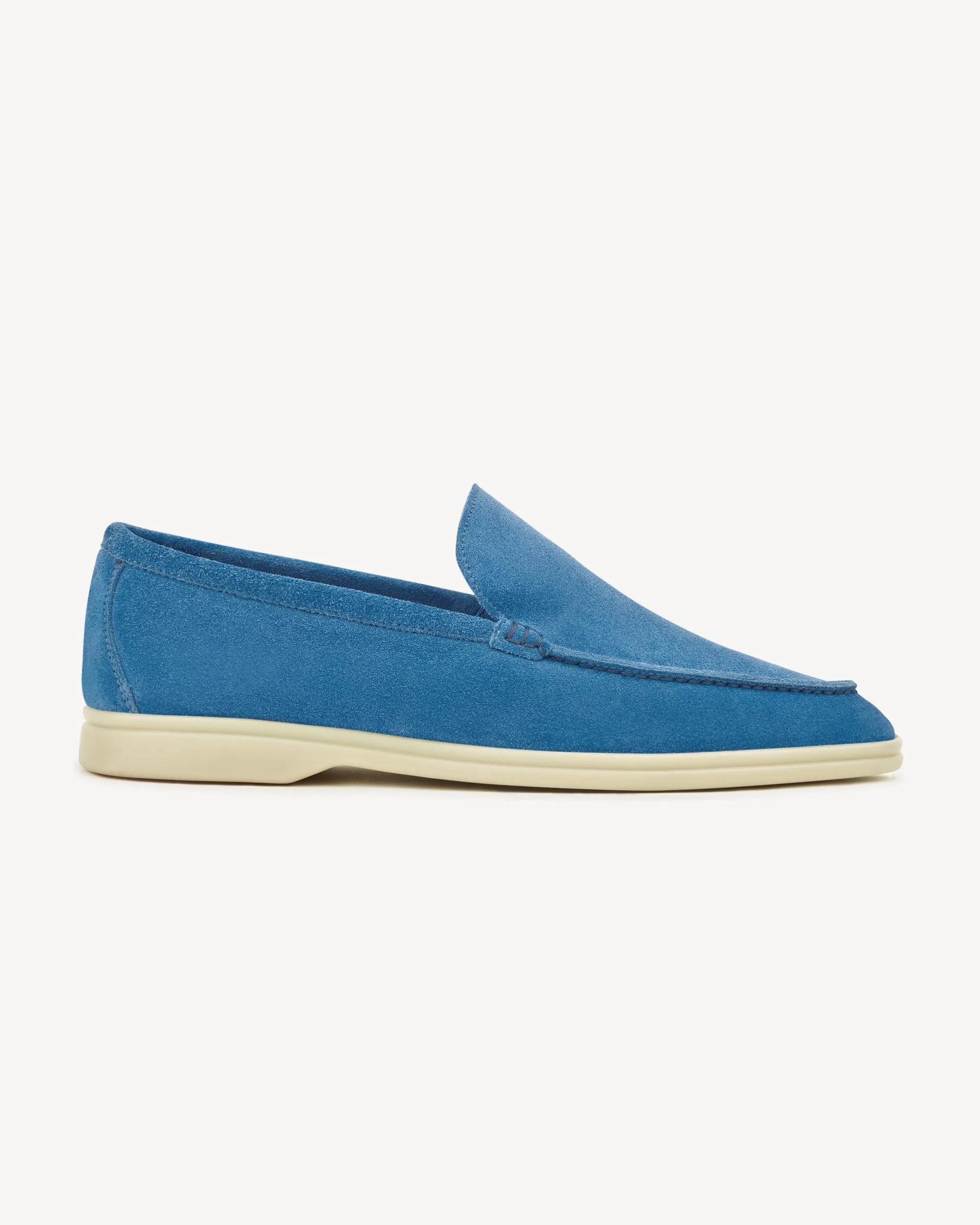 Brabion Unlined Capri Suede Loafer – Sky Mare