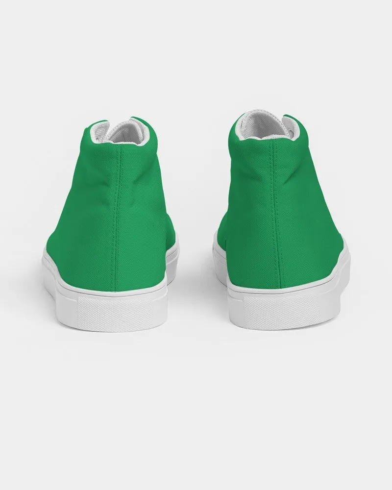 Bright Green Women's High-top Canvas Sneakers | Women's | Bright Pure Green | C100M0Y100K0