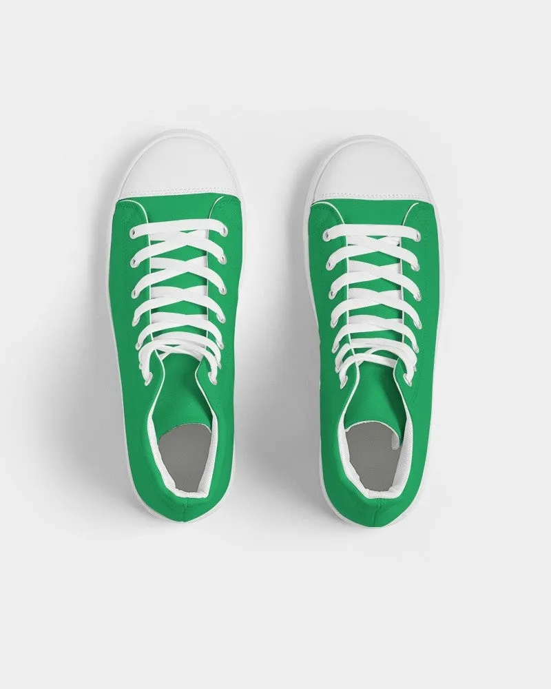 Bright Green Women's High-top Canvas Sneakers | Women's | Bright Pure Green | C100M0Y100K0