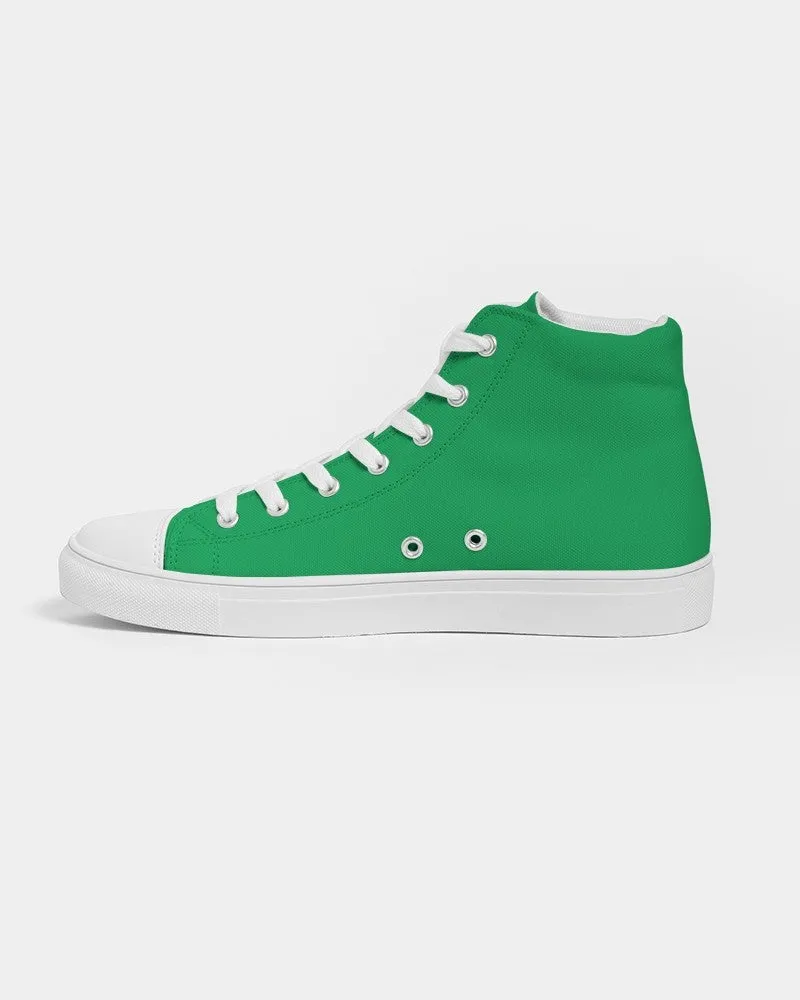 Bright Green Women's High-top Canvas Sneakers | Women's | Bright Pure Green | C100M0Y100K0