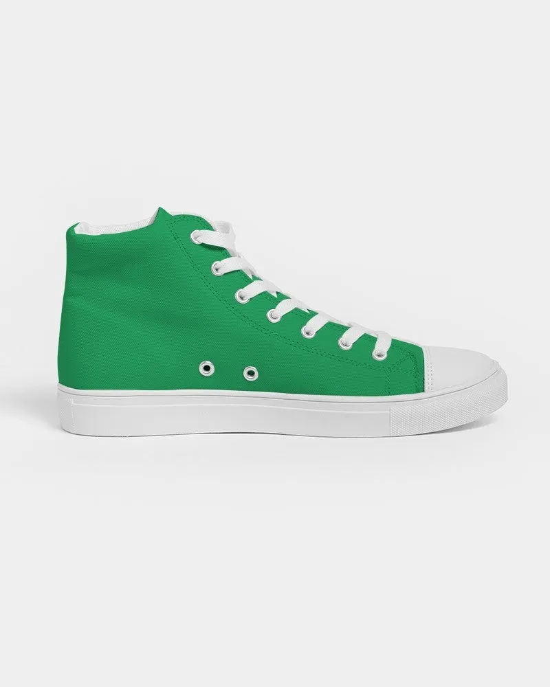 Bright Green Women's High-top Canvas Sneakers | Women's | Bright Pure Green | C100M0Y100K0