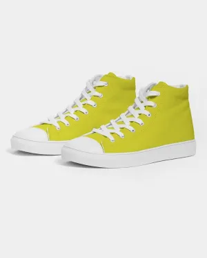 Bright Green Yellow Men's High-top Canvas Sneakers | Men's | Bright Pure Green Yellow | C12M0Y100K0