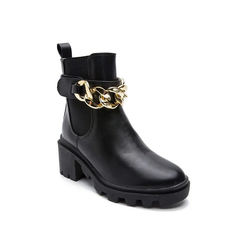 British style chunky heel Boots