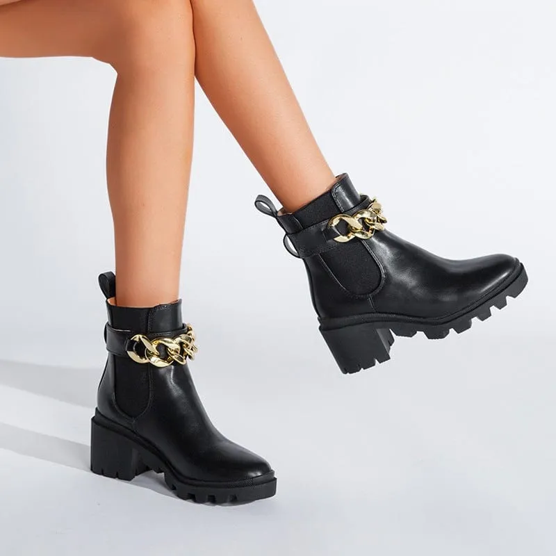 British style chunky heel Boots