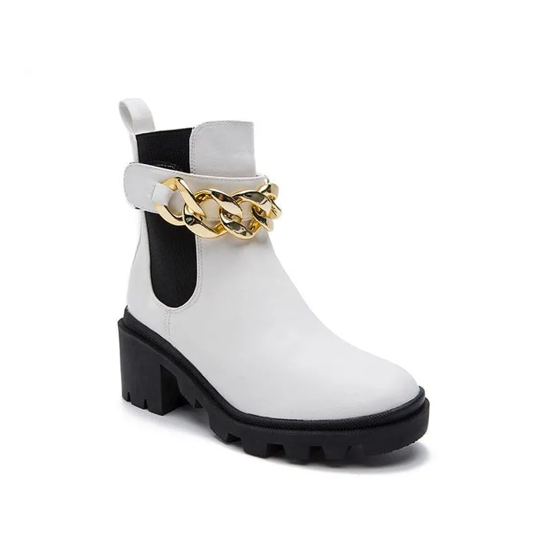 British style chunky heel Boots