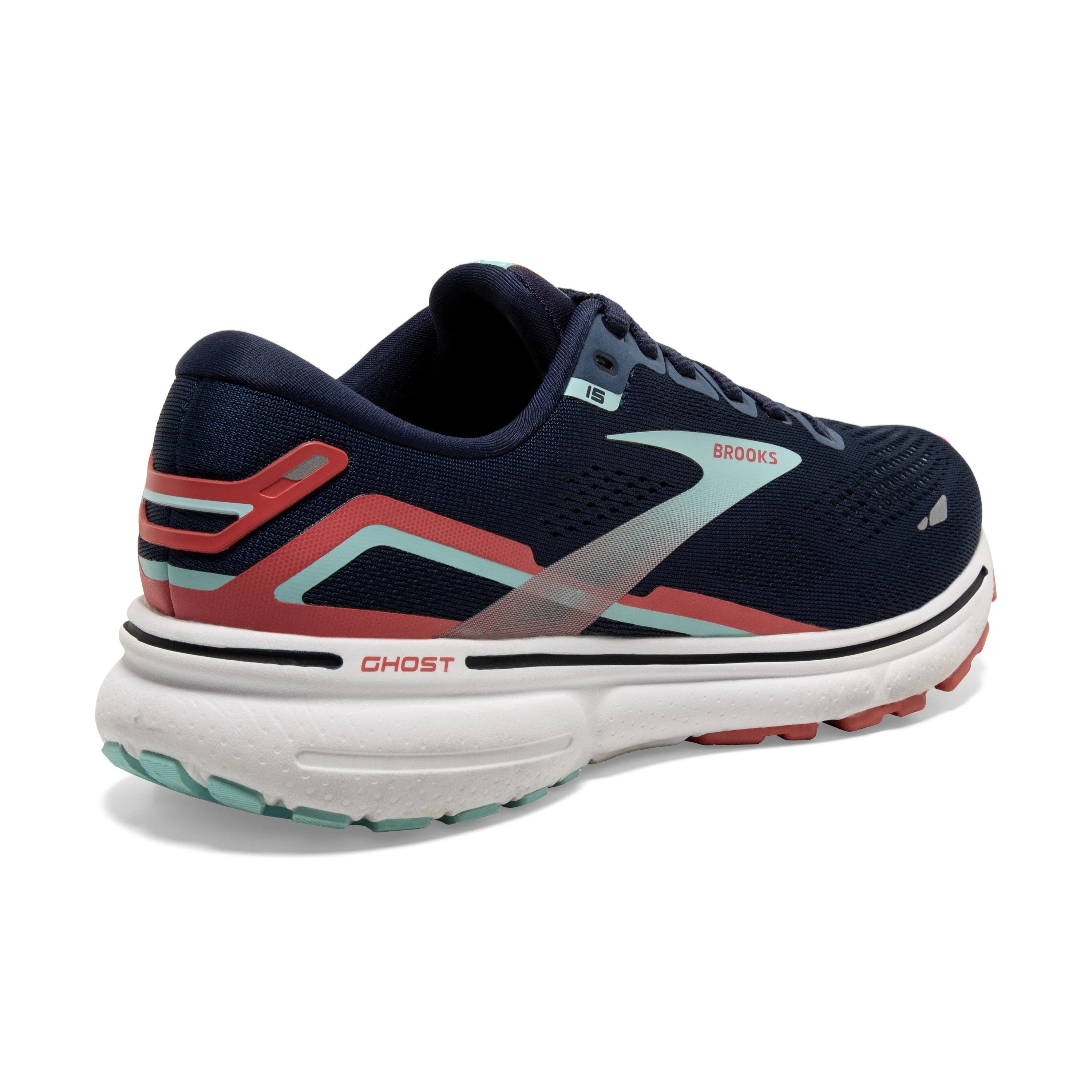 Brooks Womens Trainer Ghost 15 Peacoat/Canal Blue/Rose