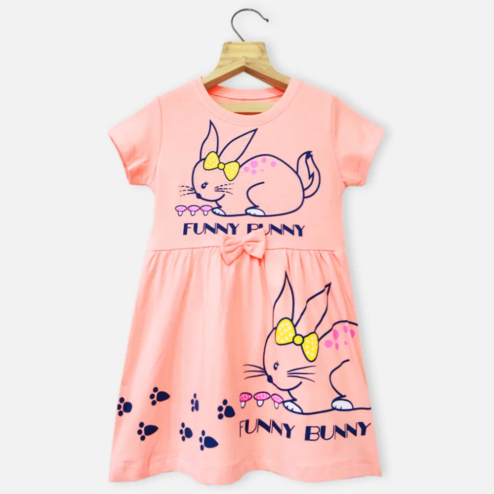 Bunny Embellished Short Sleeves Dress