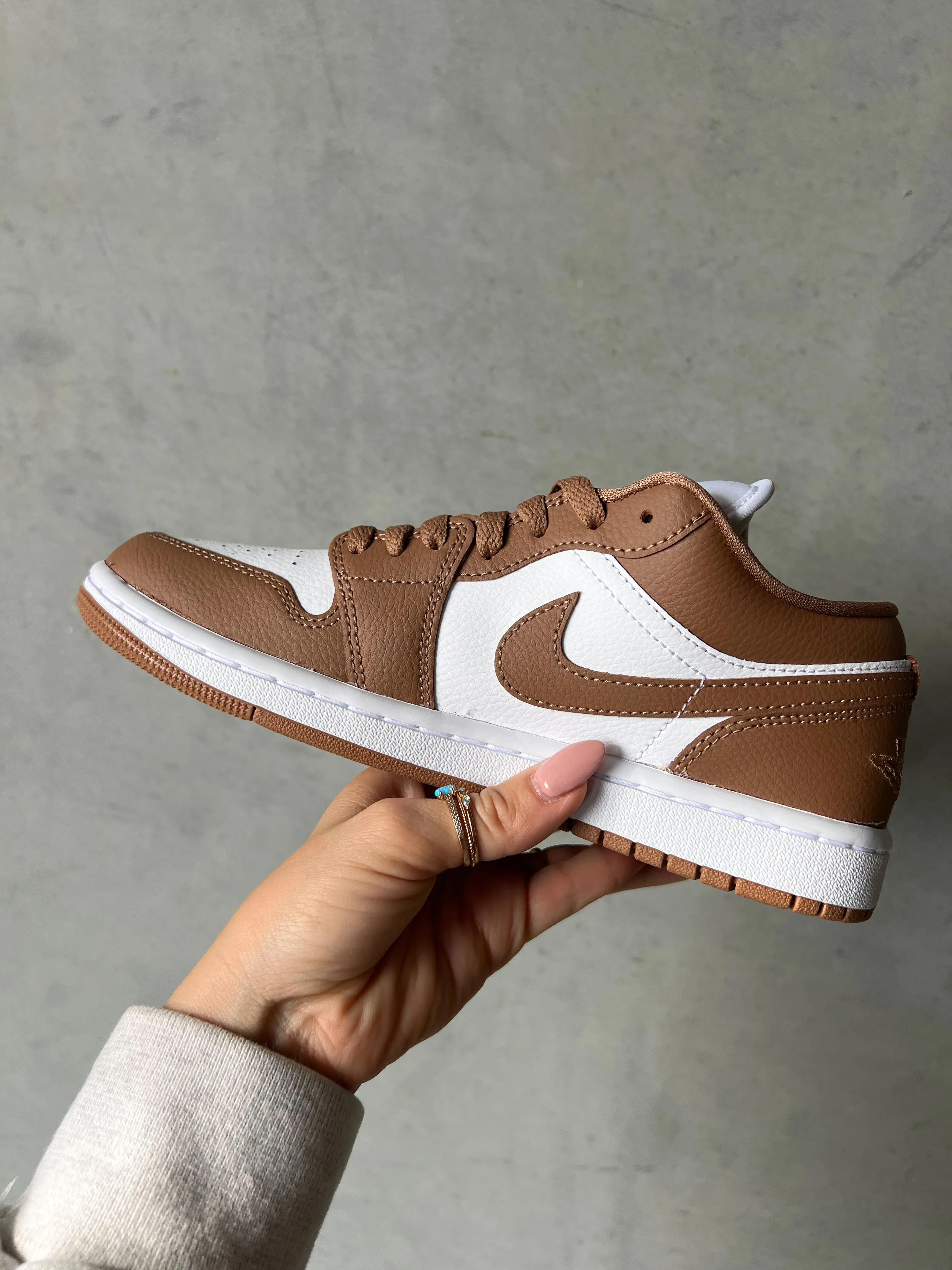 Caramel Brown Gold Swarovski Women’s Air Jordan Retro 1 Low Shoes