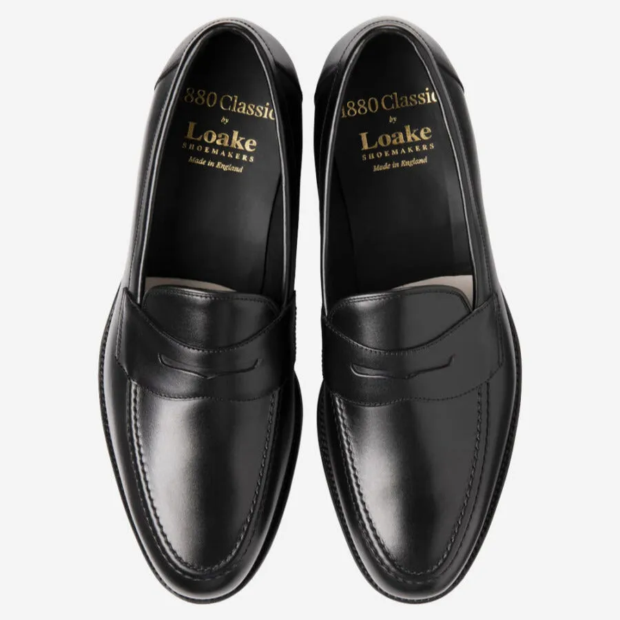 Carbon Black Hornbeam Calf Leather Penny Loafers