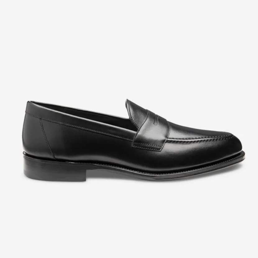 Carbon Black Hornbeam Calf Leather Penny Loafers