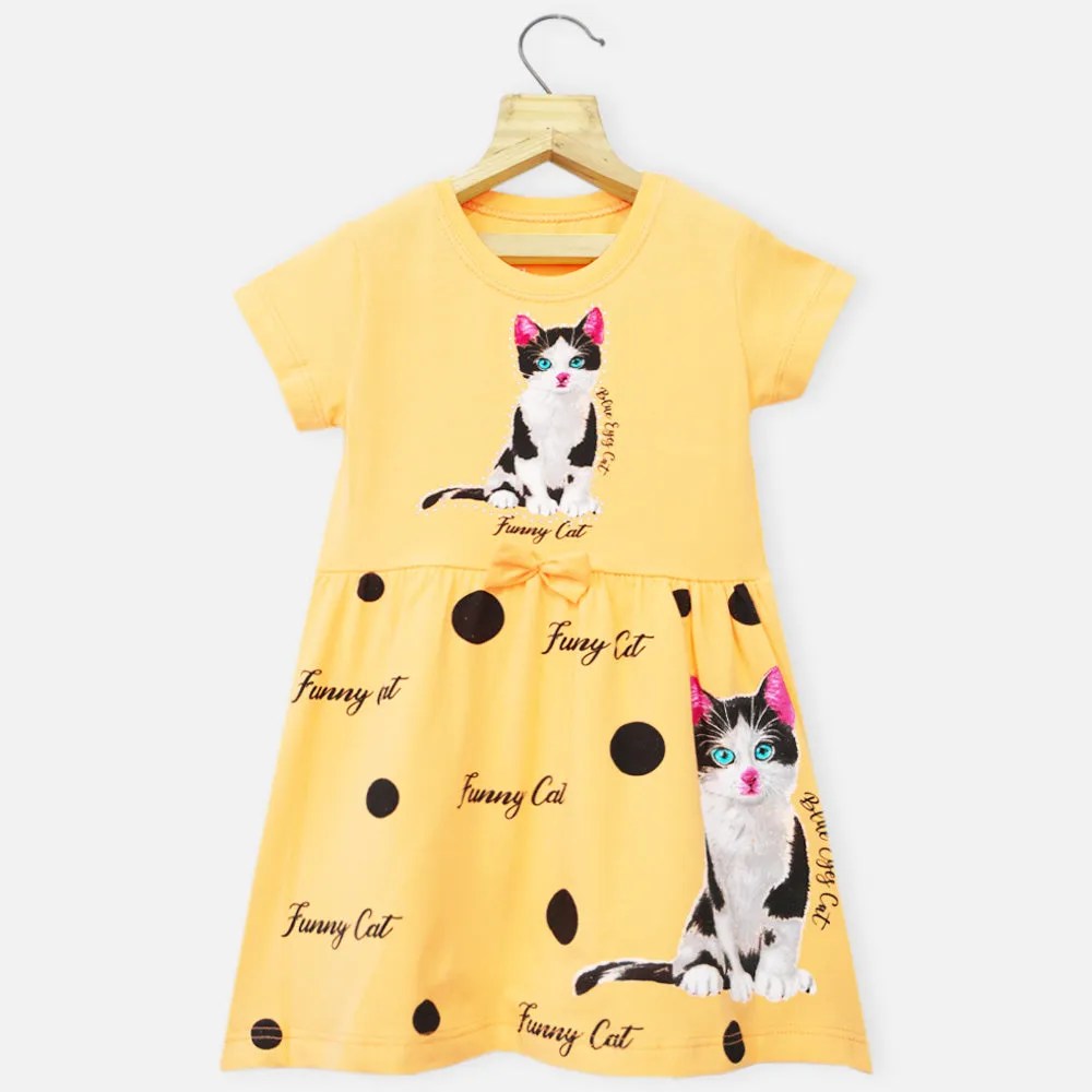 Cat Theme Short Sleeves Dress