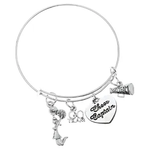 Cheer Captain Charm Bangle Bracelet