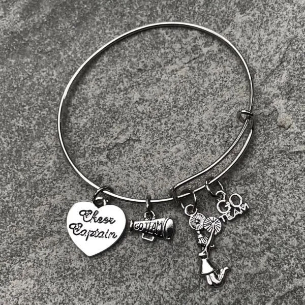 Cheer Captain Charm Bangle Bracelet