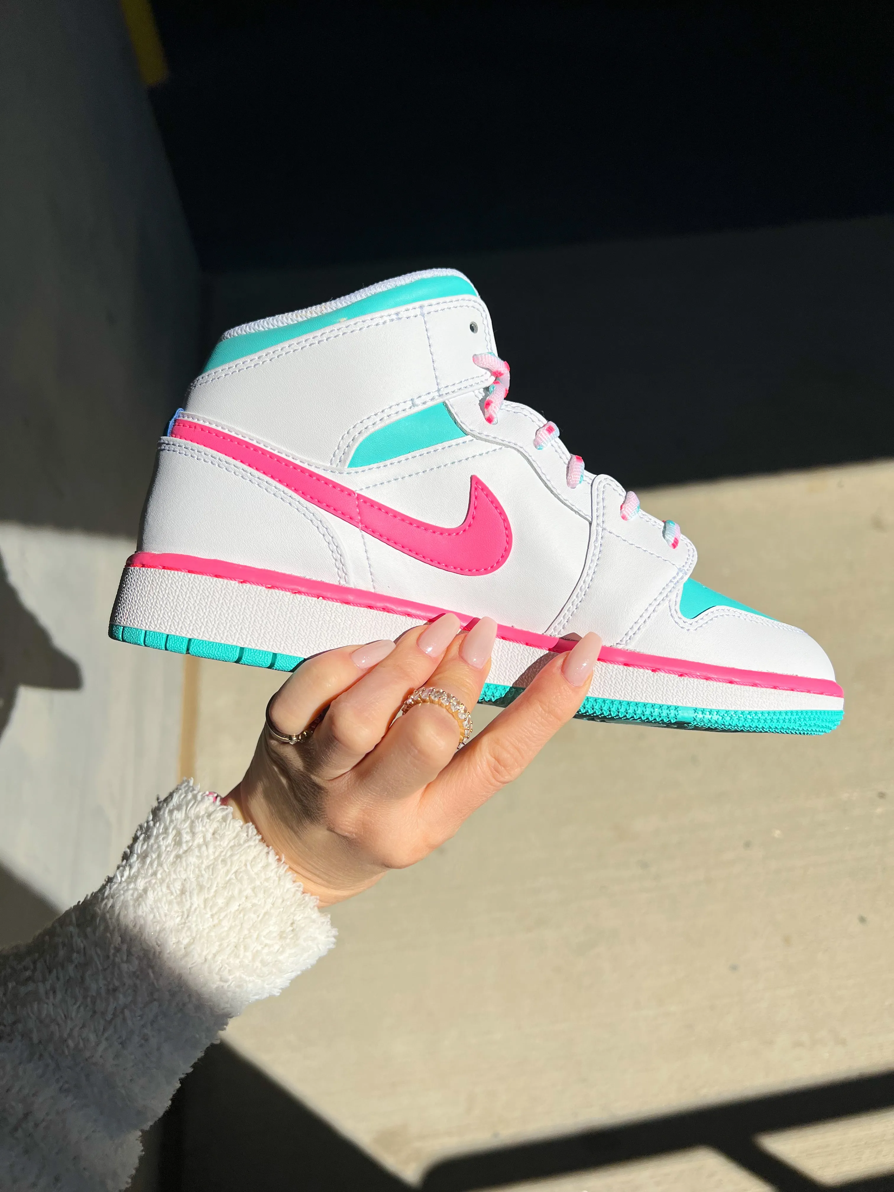 Cotton Candy Swarovski Women’s Air Jordan 1 Mid Shoes