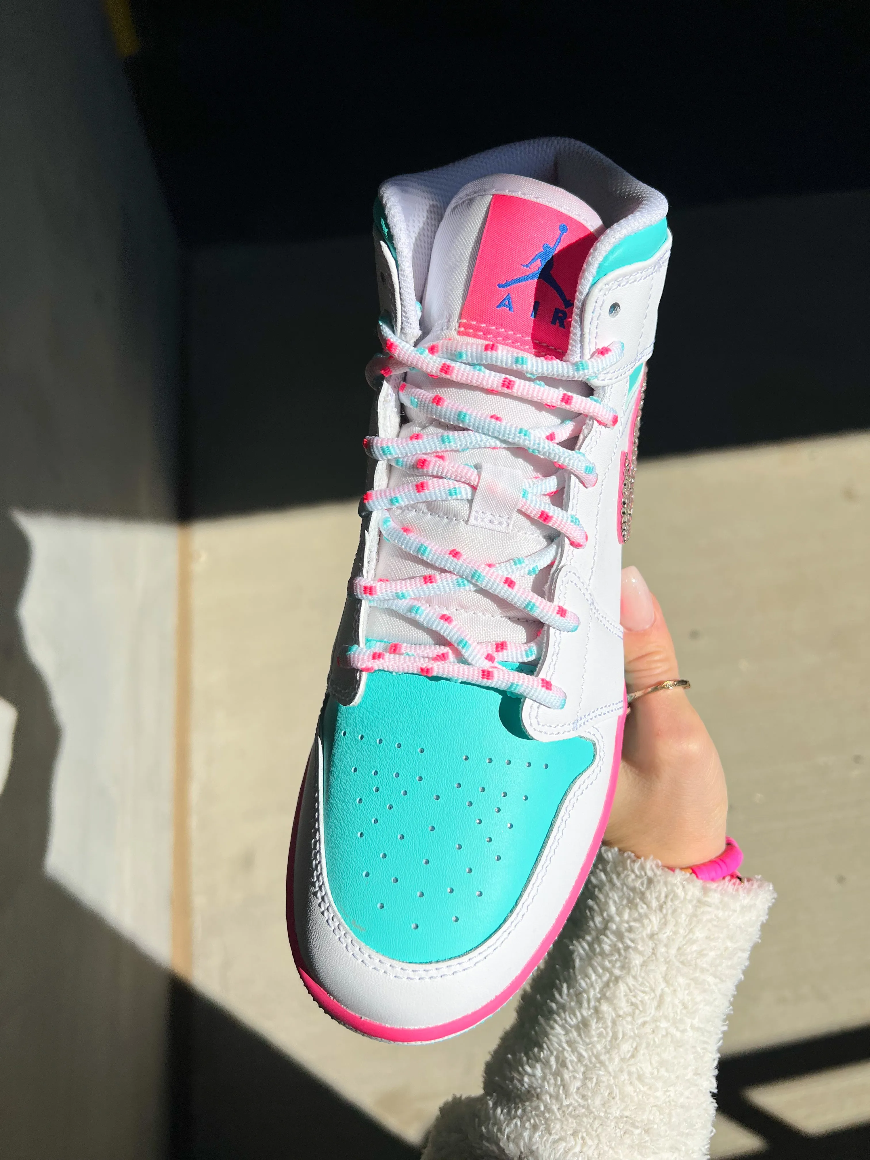 Cotton Candy Swarovski Women’s Air Jordan 1 Mid Shoes