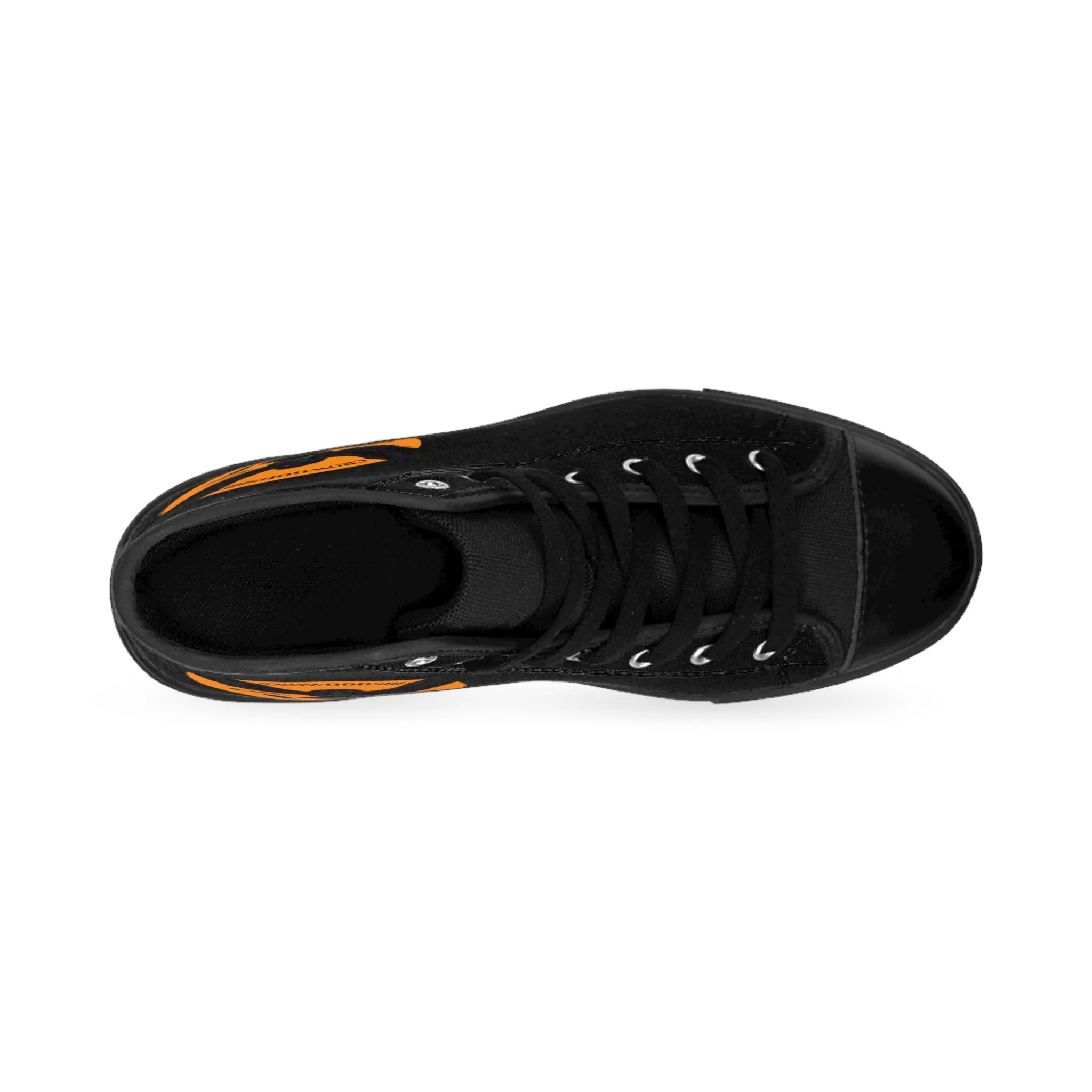 Crowgodshi 2nd Gen. High-Tops, Black on Black w/ ORANGE LOGO