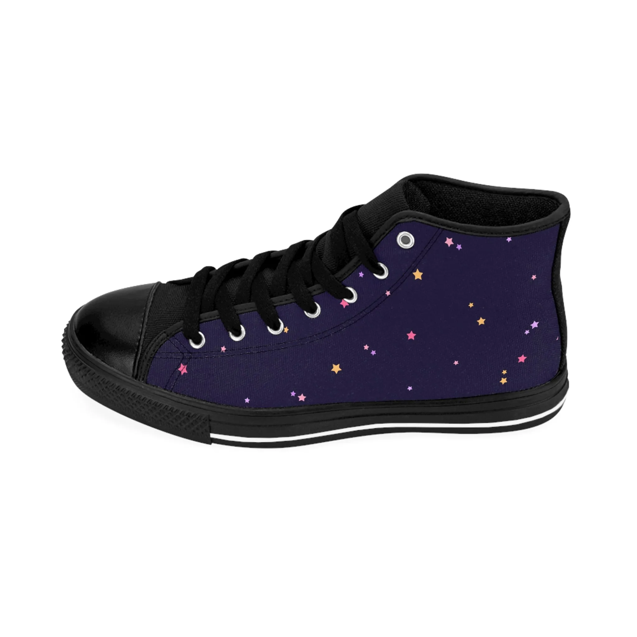 Dark Purple Starry Sky Men's Classic Sneakers