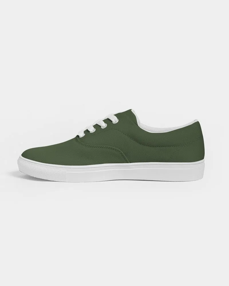 Dark Warm Green Women's Canvas Sneakers | Women's | Dark Pastel Warm Green | C30M0Y60K80