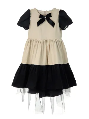 Elegant Corduroy Dress for girl-BLACK FOREST