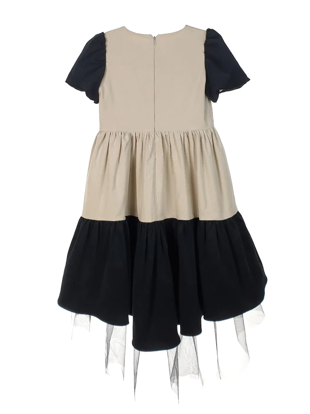 Elegant Corduroy Dress for girl-BLACK FOREST