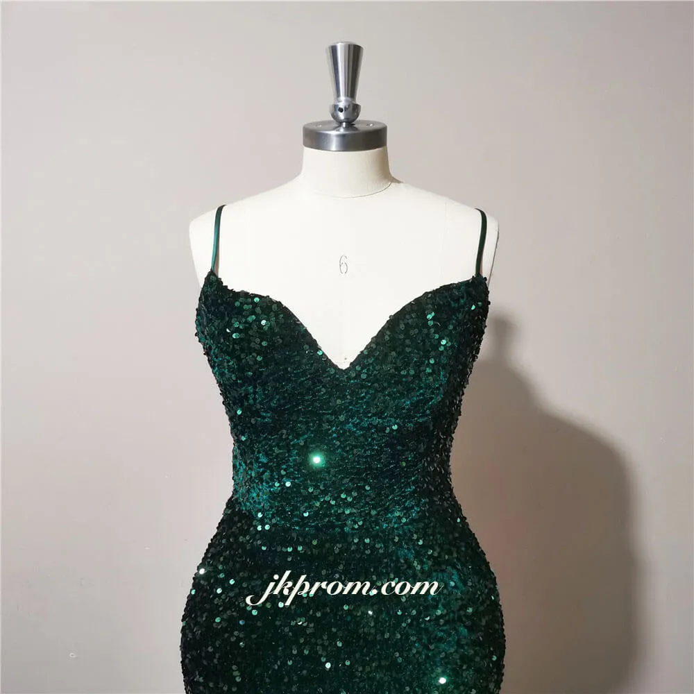 Emerald Green Prom Dresses Long,Sparkly Sequins Evening Dresses for Weddings,Dresses for Party Events