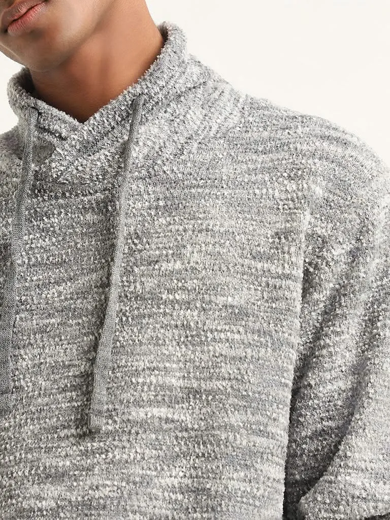 ETA Grey Woolen Relaxed Fit Sweater