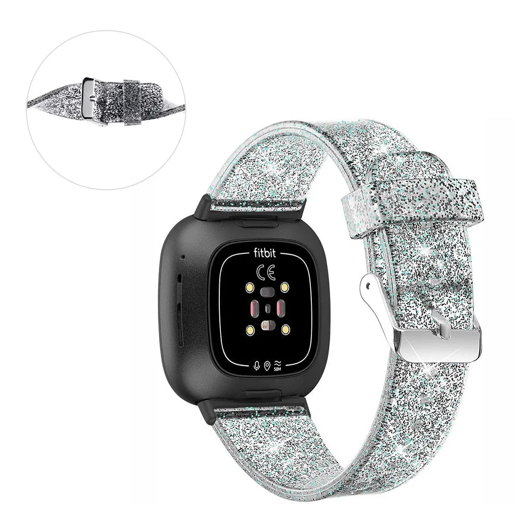 Fitbit Sense / Versa 3 glittering powder TPU watch strap - Black