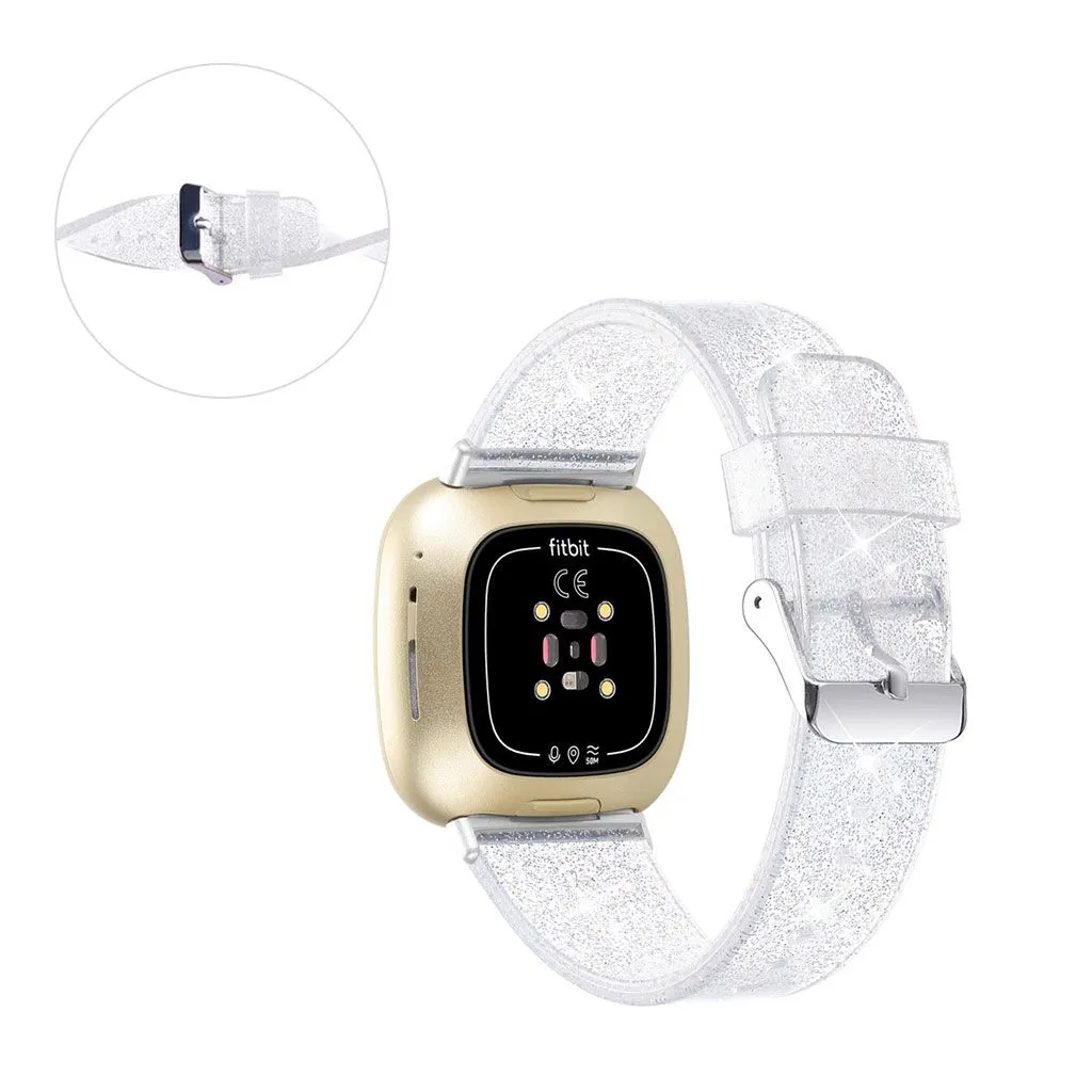 Fitbit Sense / Versa 3 glittering powder TPU watch strap - Silver