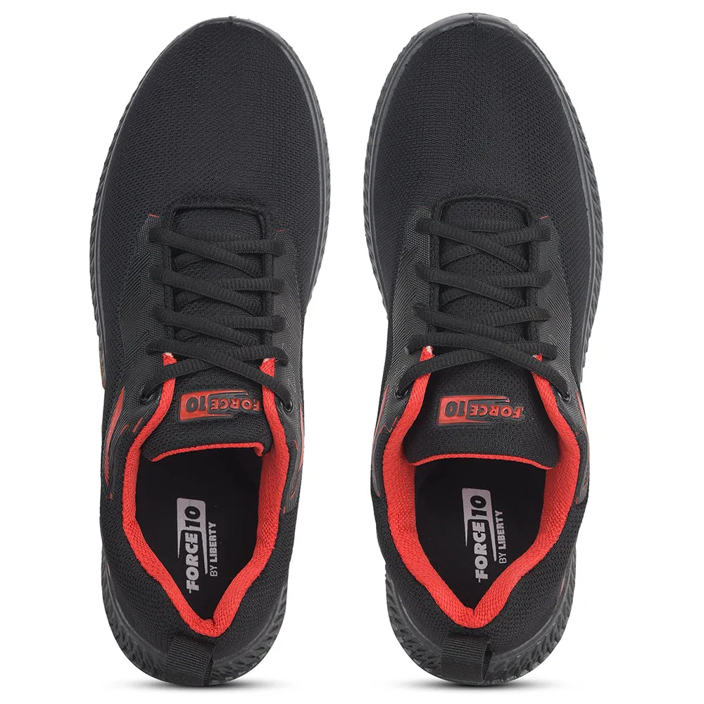 Force10 Black Sports Walking Shoes For Men OSLO-M1E By Liberty