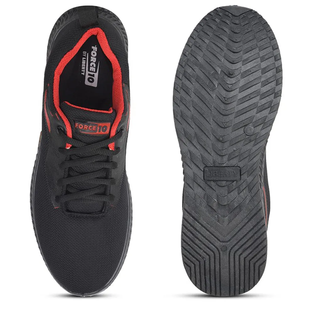 Force10 Black Sports Walking Shoes For Men OSLO-M1E By Liberty