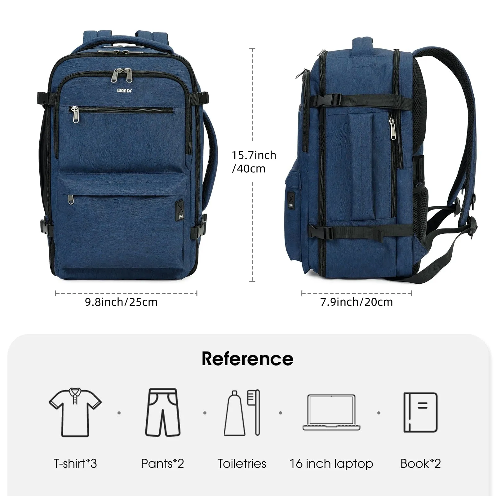 Full Opening Travel Hand Luggage Backpack with Wet Pocket