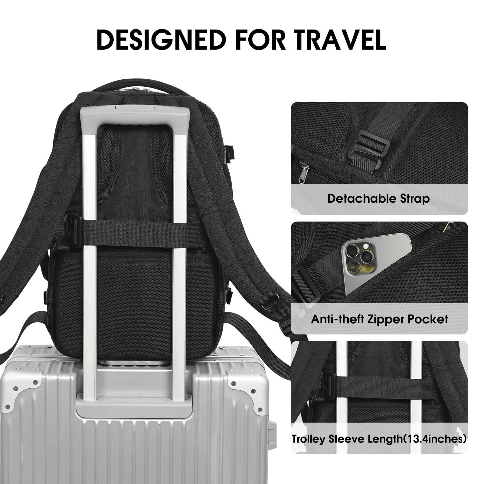 Full Opening Travel Hand Luggage Backpack with Wet Pocket