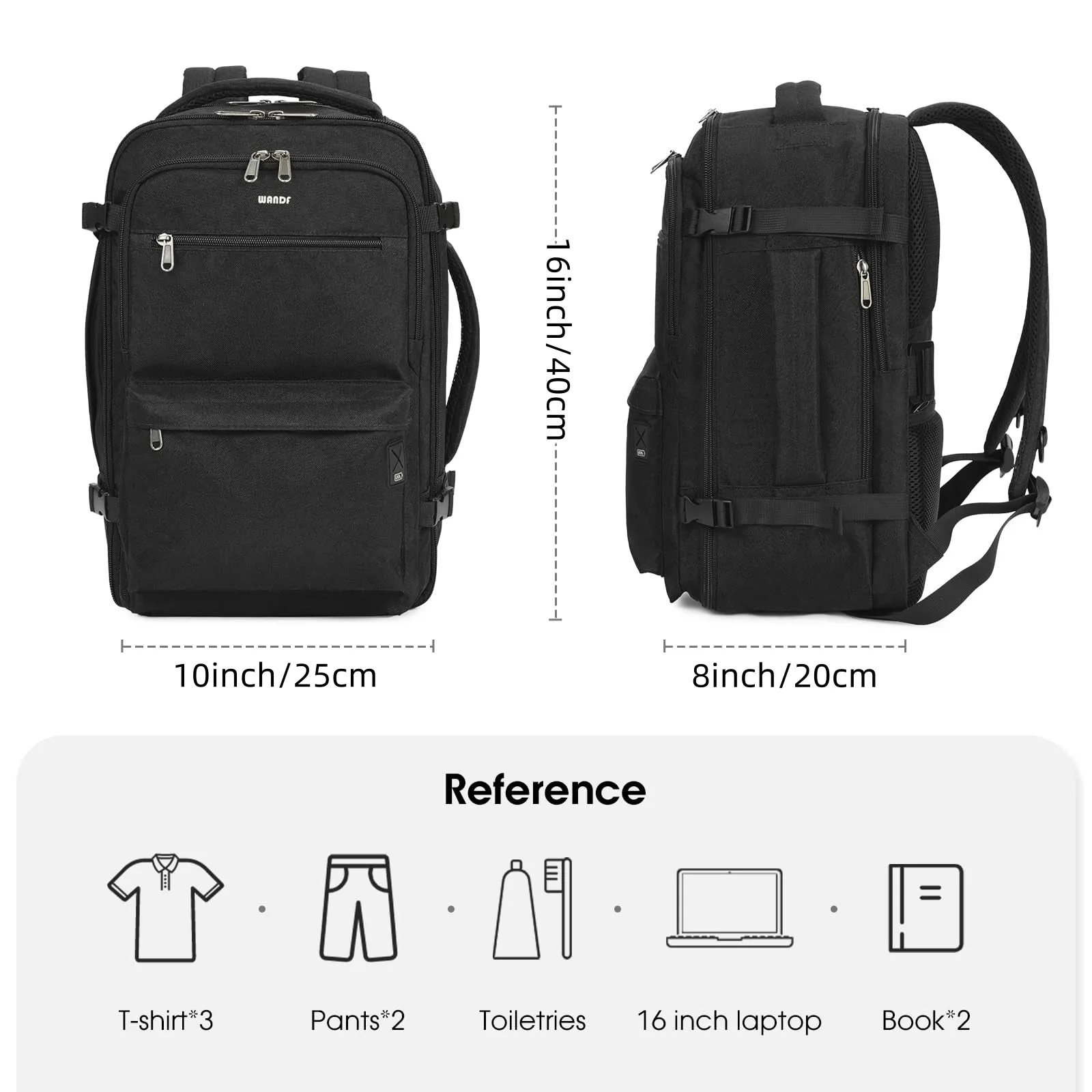 Full Opening Travel Hand Luggage Backpack with Wet Pocket