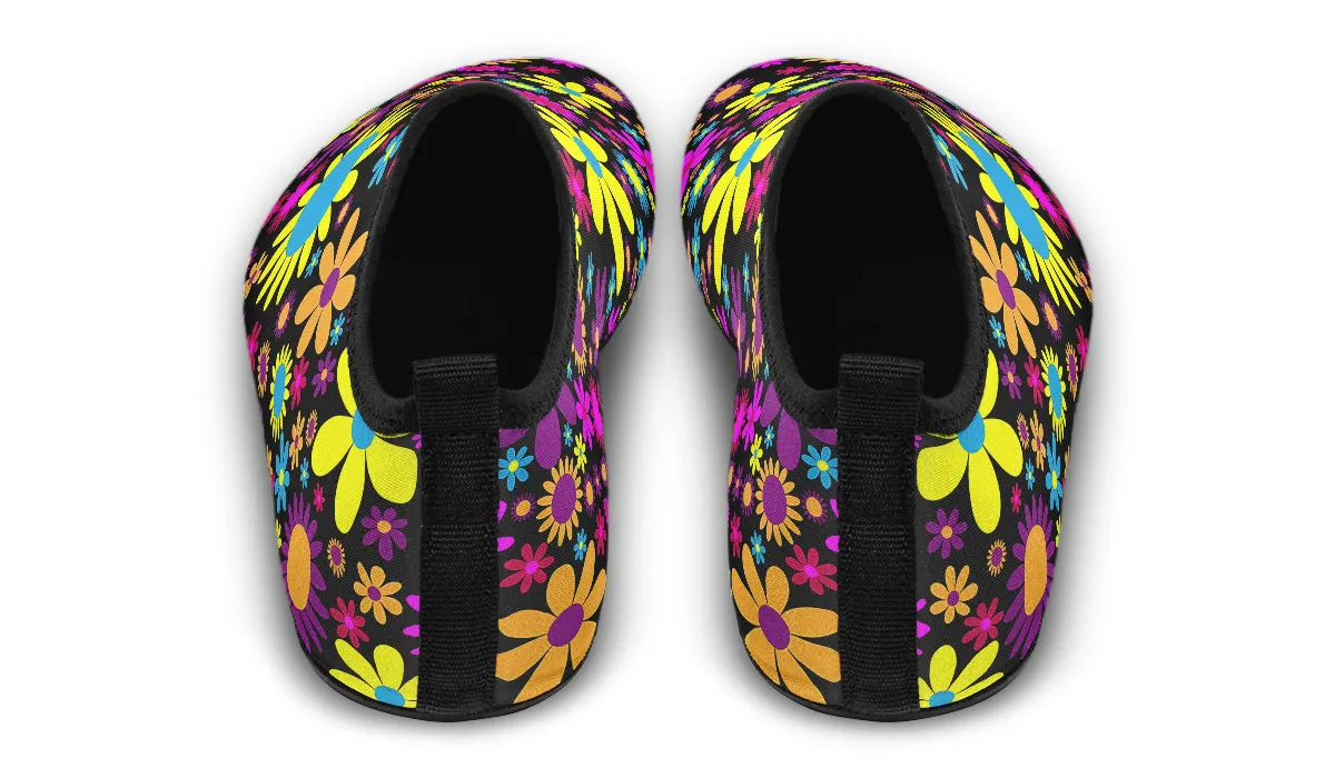 Funky Retro Flowers Water Shoes