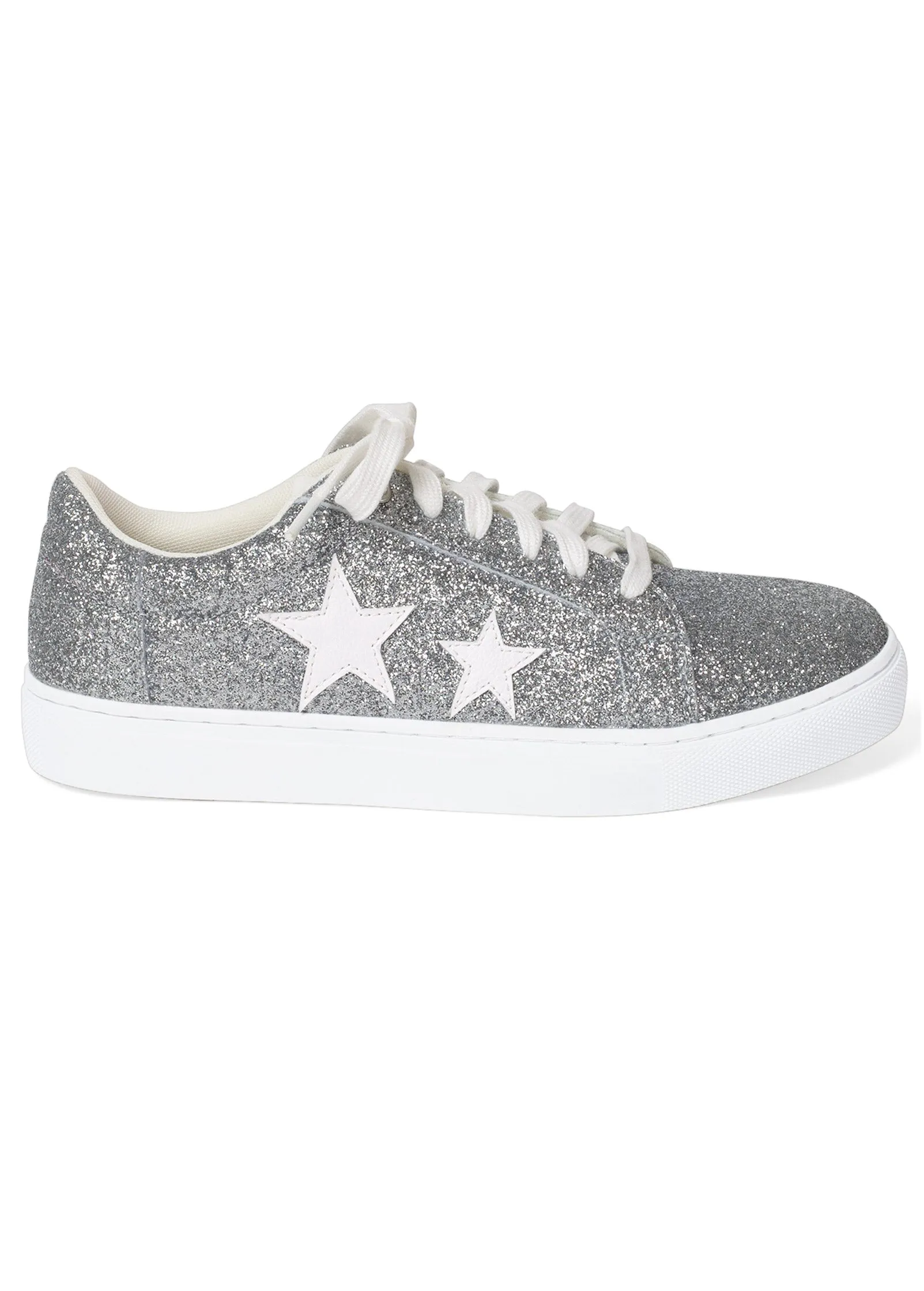 Glitter Star Sneakers - Silver Multi