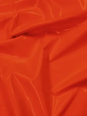 Glossy Stretch Fetish Patent Vinyl Spandex Fabric / Orange / Sold By The Yard