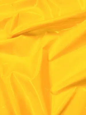 Glossy Stretch Fetish Patent Vinyl Spandex Fabric / Yellow / Sold By The Yard