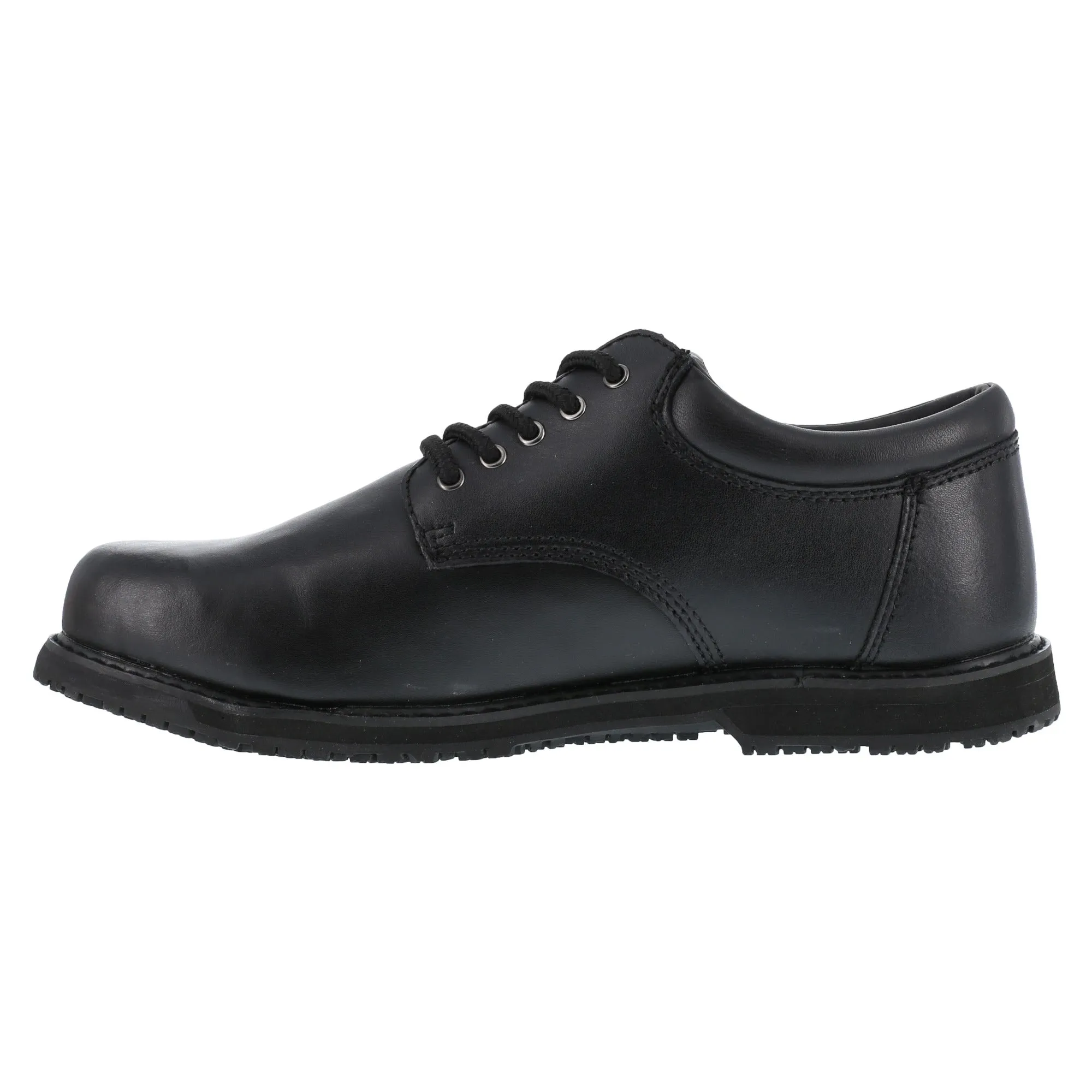 Grabbers Womens Black Leather SR Casual Oxford Friction Soft Toe