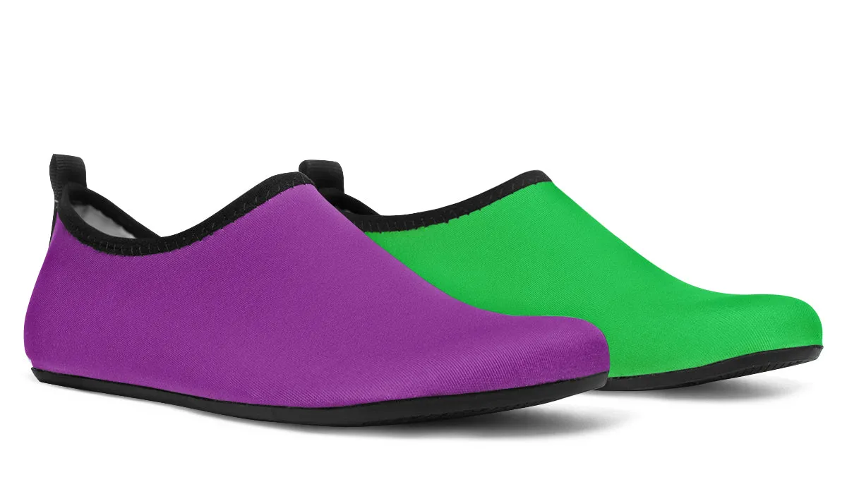 Green And Purple Mismatch Water Shoes