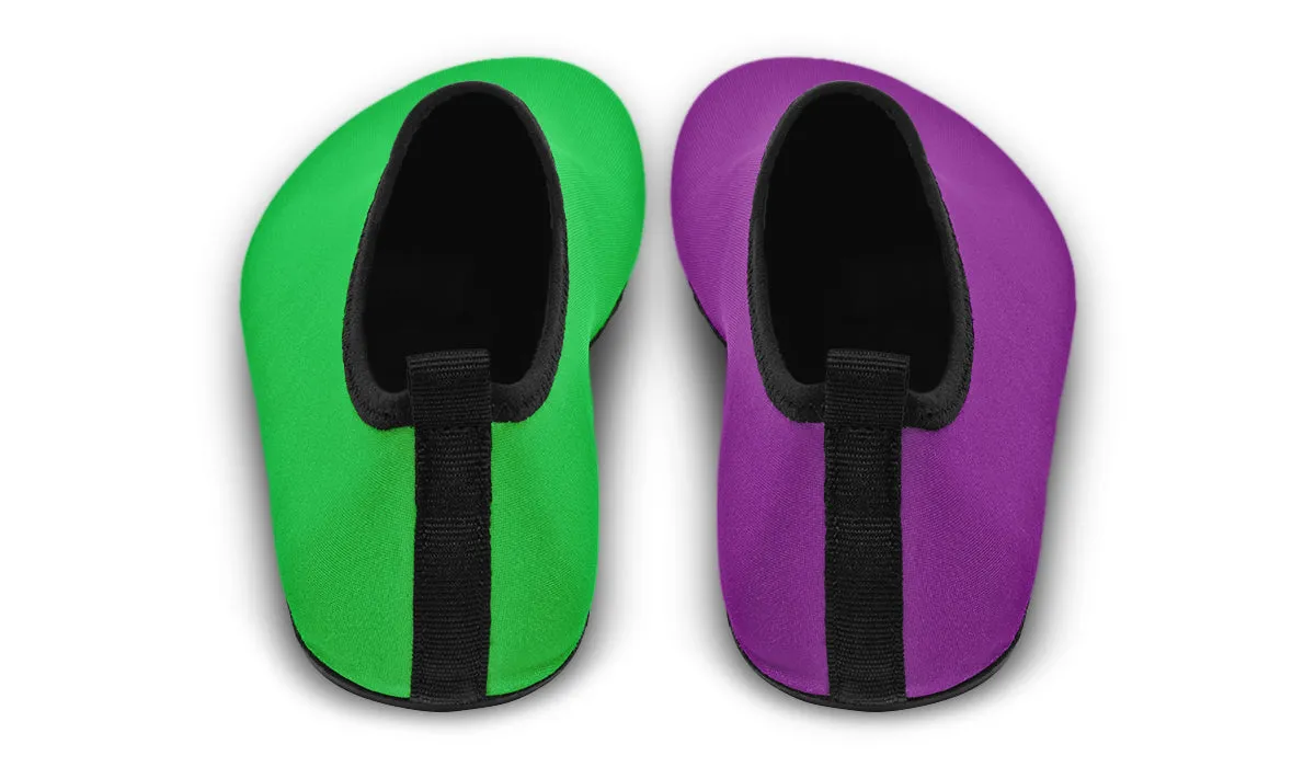 Green And Purple Mismatch Water Shoes