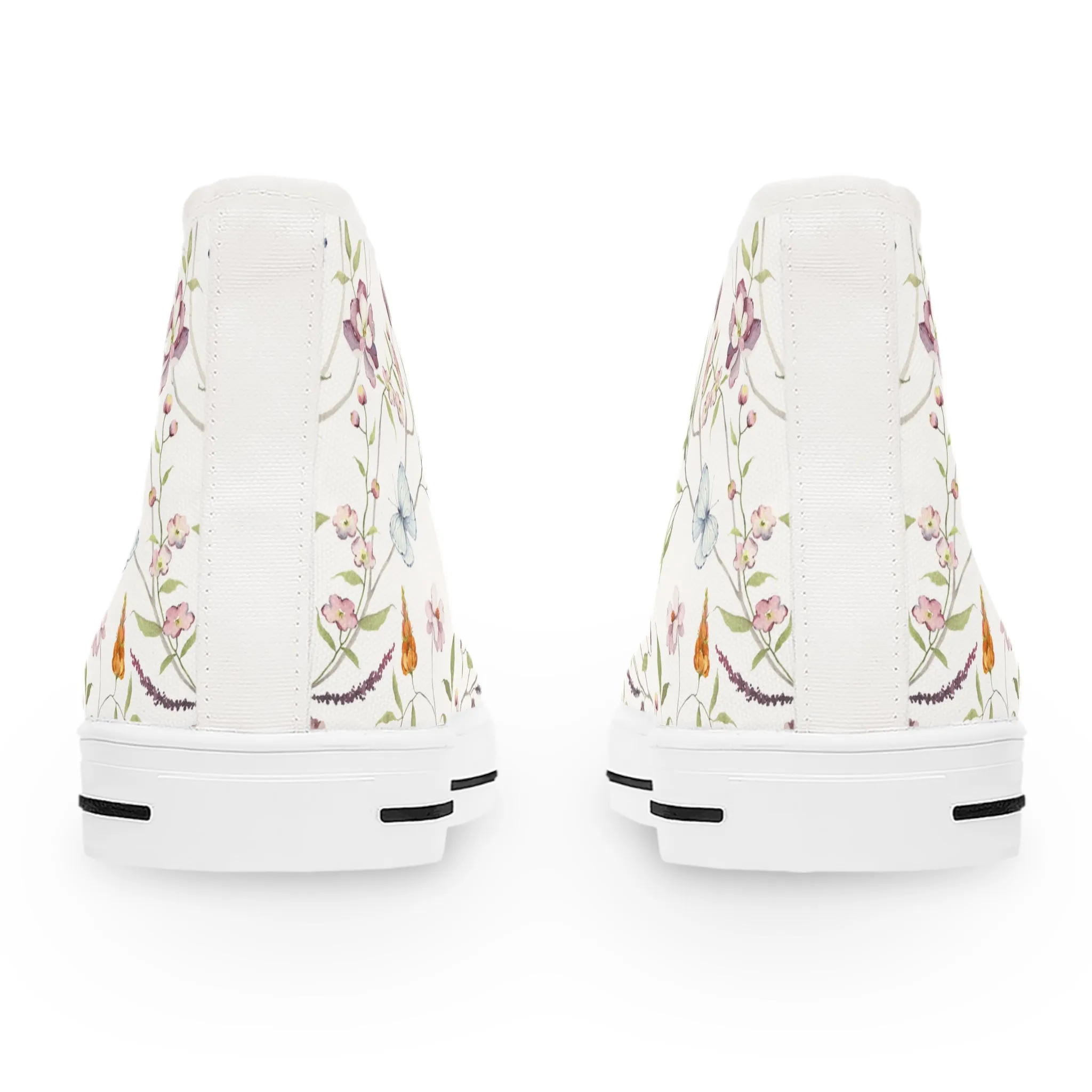 Green Bird FlowerWomen's High Top Sneakers