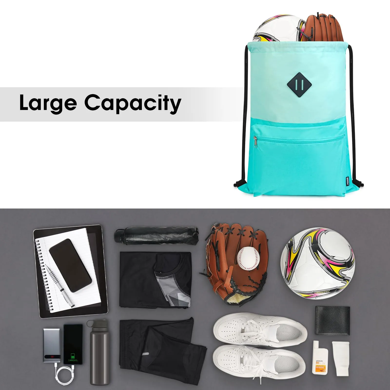 Gym Drawstring Backpack with Wet Compartment