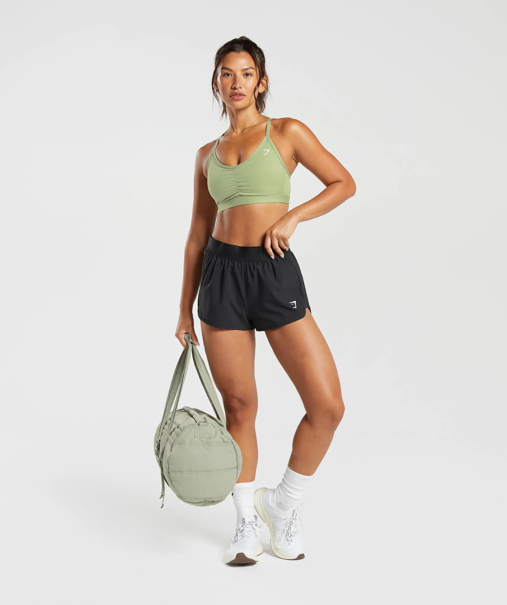 Gymshark Ruched Sports Bra - Light Sage Green