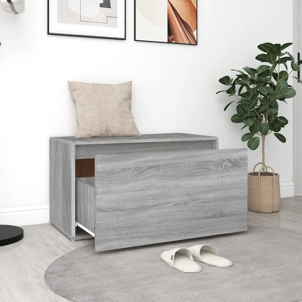 Hall Bench 80x40x45 cm Grey Sonoma Engineered Wood