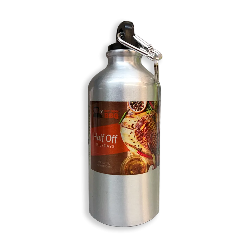 HTX Sublimation Blank - Aluminum Sports Water Bottle - Metallic Silver