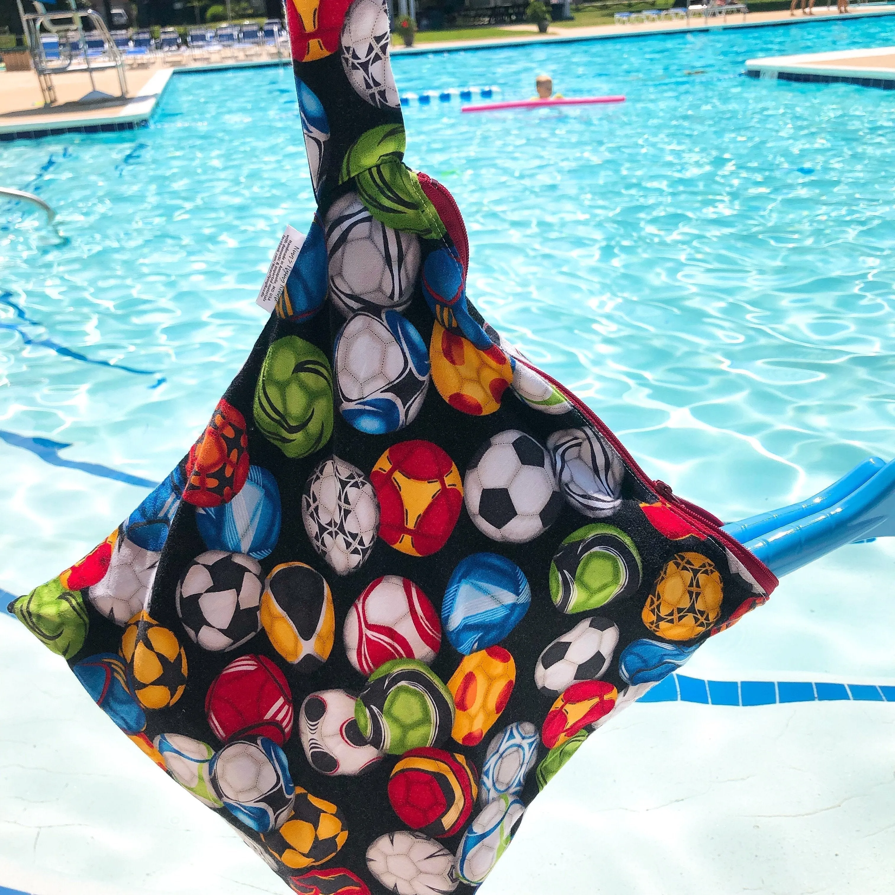 Large Wet Bag with Handle Geometric Shapes