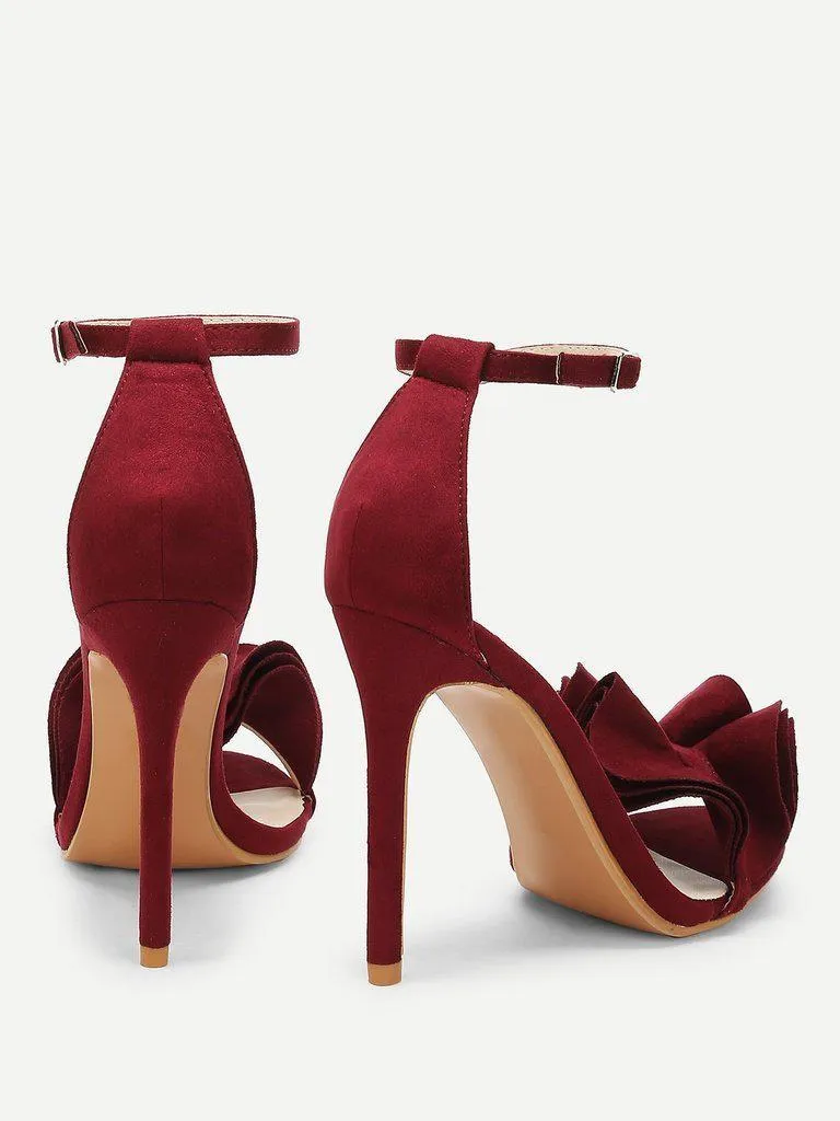 Layered Ruffle Design Stiletto Heels