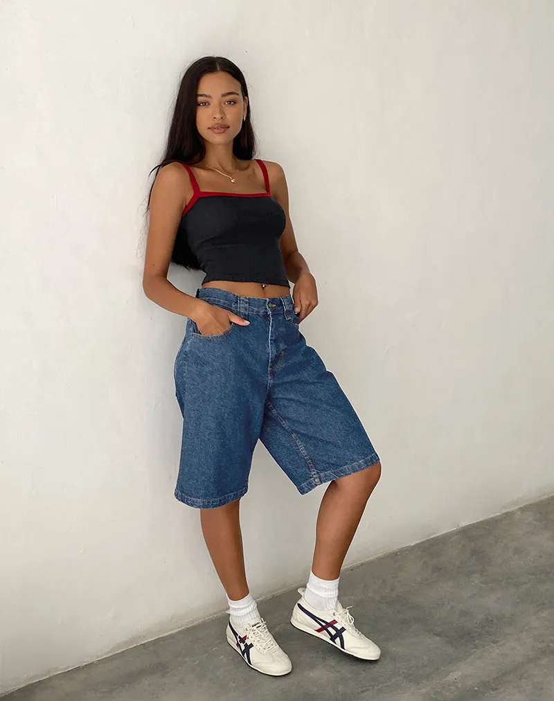 Low Rise Skater Shorts in Core Blue Stone