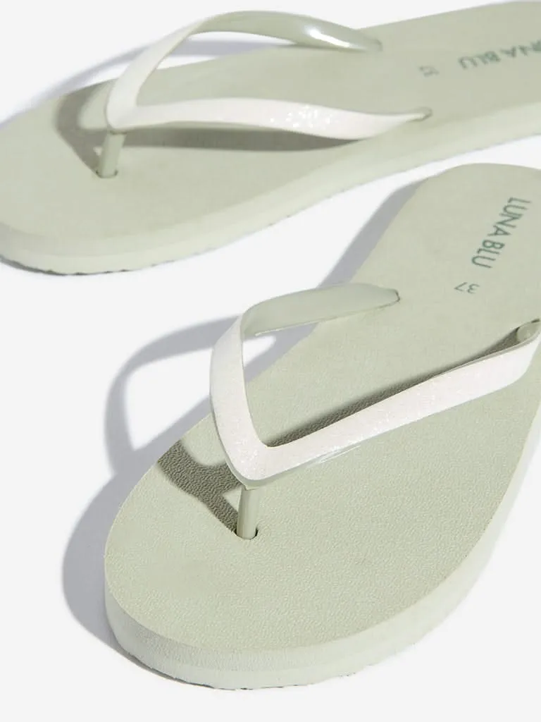 LUNA BLU Light Green Flip-Flops