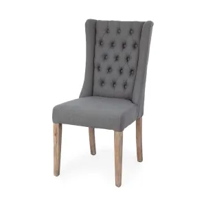 Mackenzie Dining Chair Gray Fabric | Brown Wood